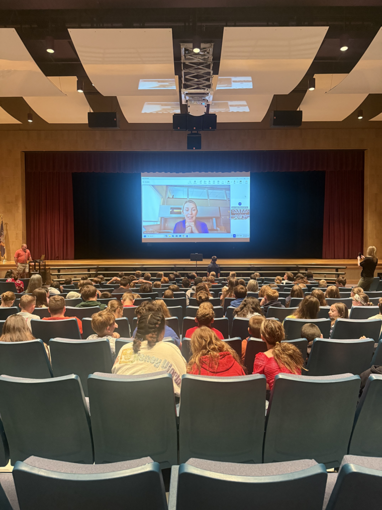 Scenes from Attica alumna Tiffany Snyder’s (Class of 1997) virtual visit with middle schoolers Monday. 