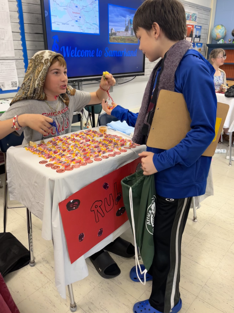 Scenes from our 6th graders’ Silk Road activity last week. 
