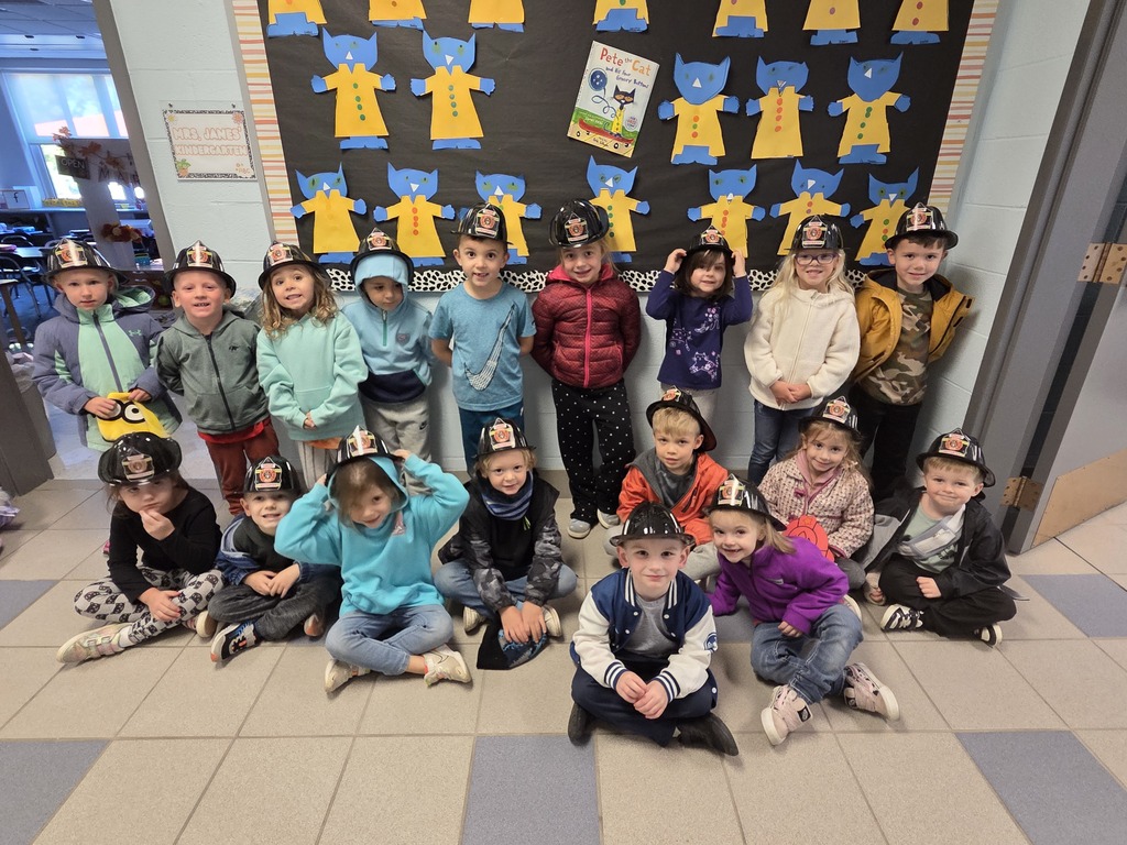 Kindergarteners enjoying fire prevention day!