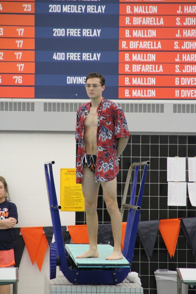 Senior swimmers are pictured during Senior Night Thursday following their home meet against Harley-Allendale Columbia. 