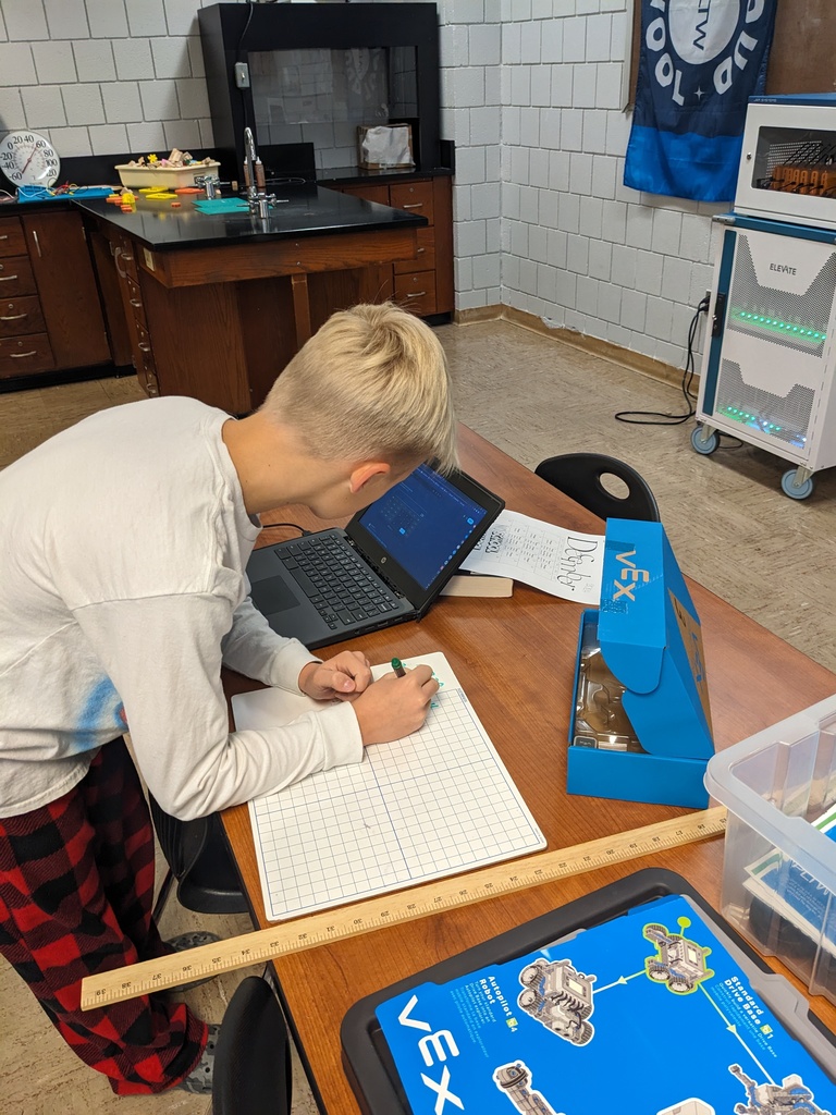 High Ability Student plotting the course for his robot!