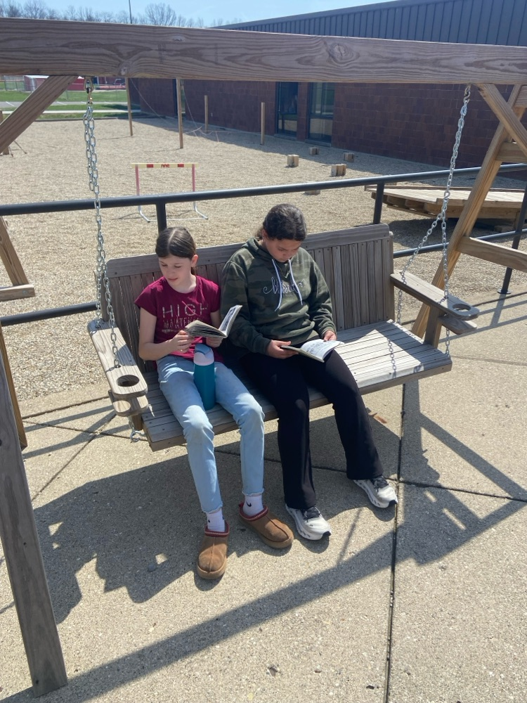 students reading