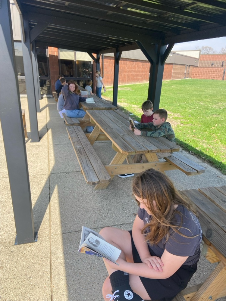 students reading