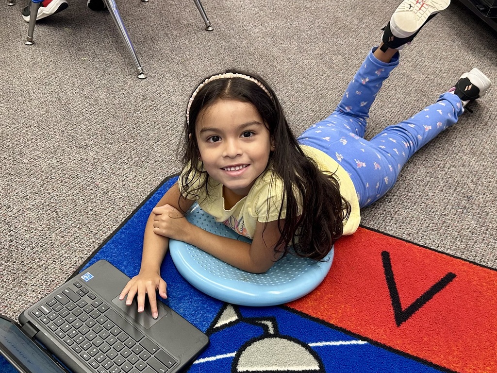 Student working on a chromebook