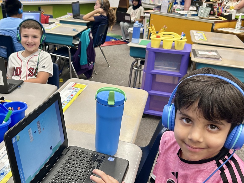 Students working at desks