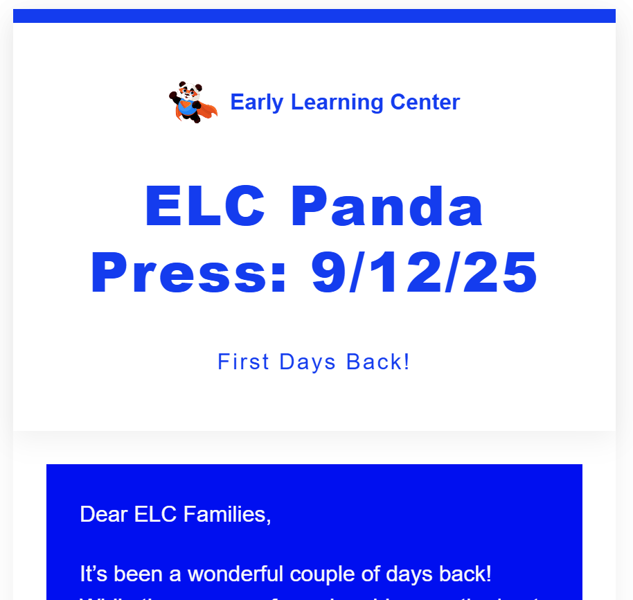 ELC Panda Press 9/12/25