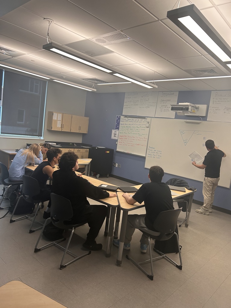 Upper High School Students working on measuring Triangles