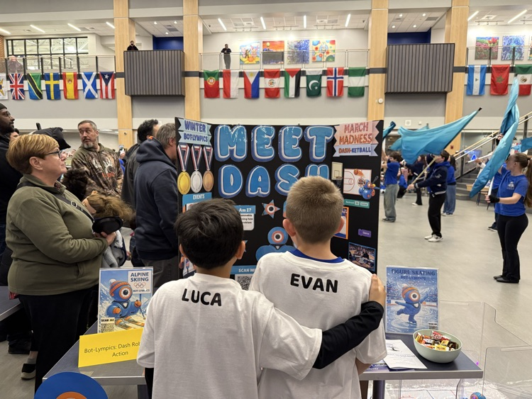 students admiring board 