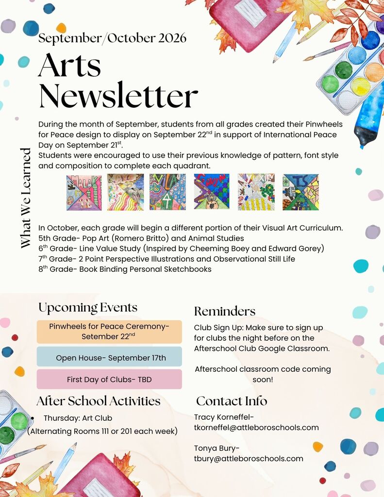 BMS Arts Newsletter Sep/Oct 2026