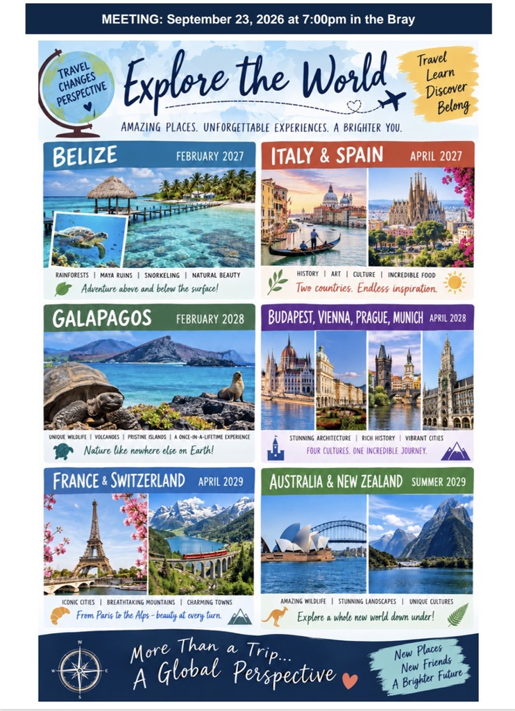explore the world flyer and invitation to meeting.