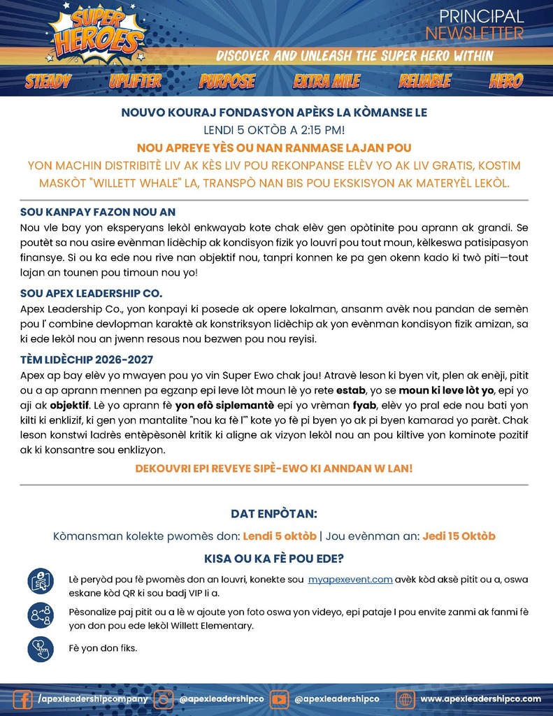 Principal Newsletter