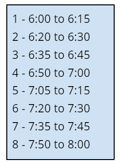 Back to School Night Schedule