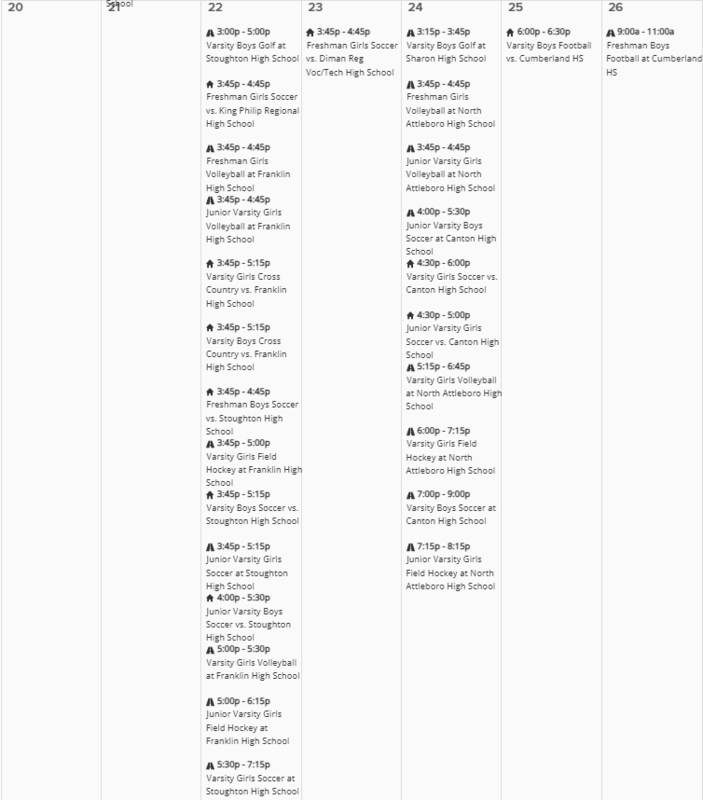 Athletics Calendar