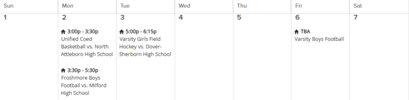 Athletics Schedule