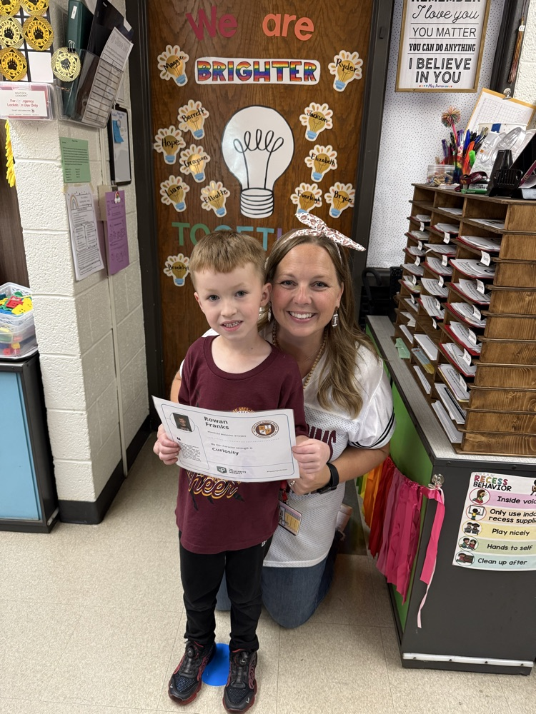 Elementary Wolverine Students of the Weeks P2 Curiosity Focus