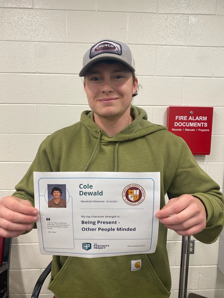 12th Grade: Cole Dewald - Nominated by Mrs. Salgat