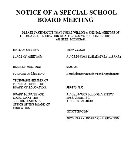 notice of special meeting