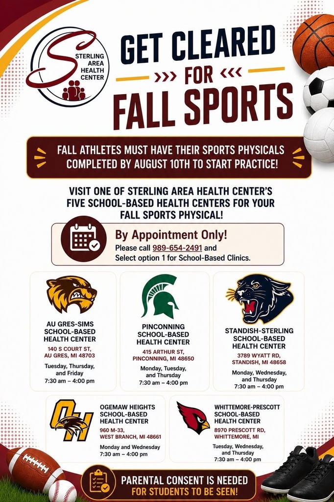 Sterling Area Health Center Sport Physical Info Poster