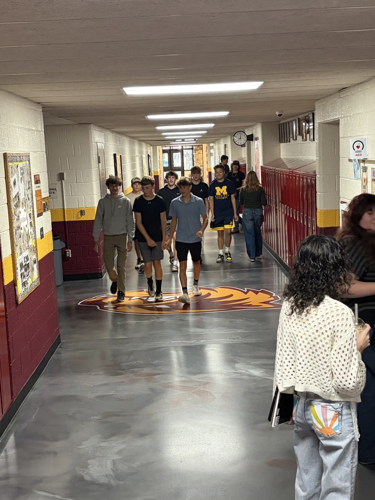 high school students in the hallway