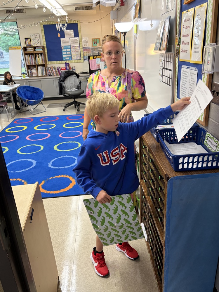 elementary student learning morning routine