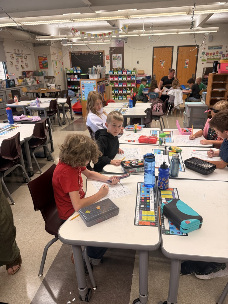 students participating in a math center 