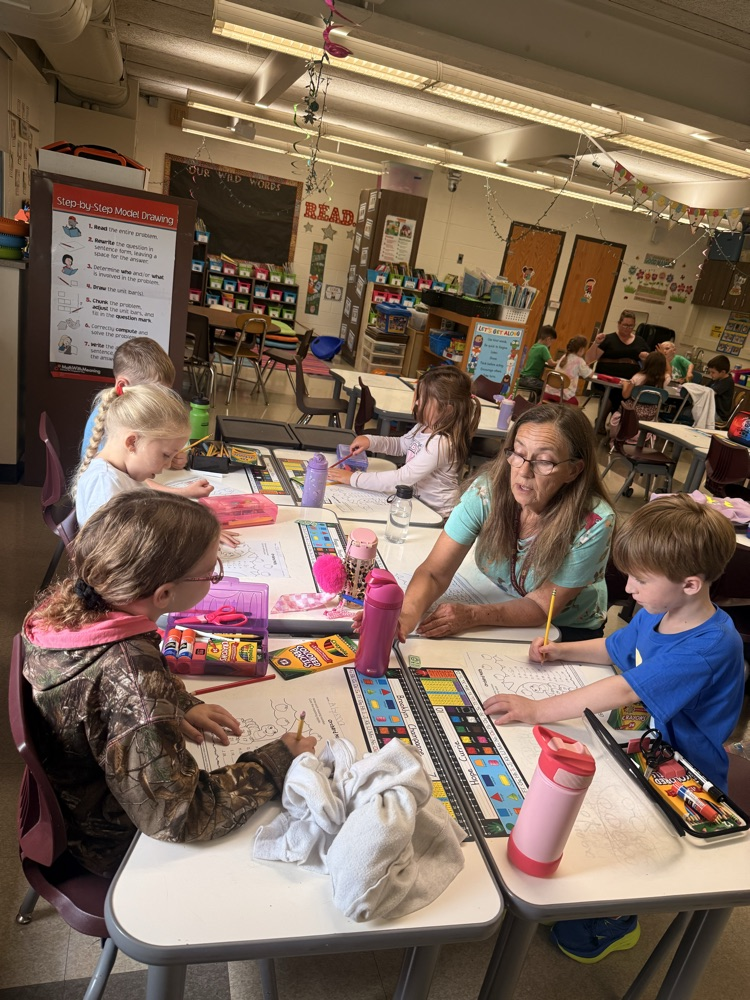students participating in a math center