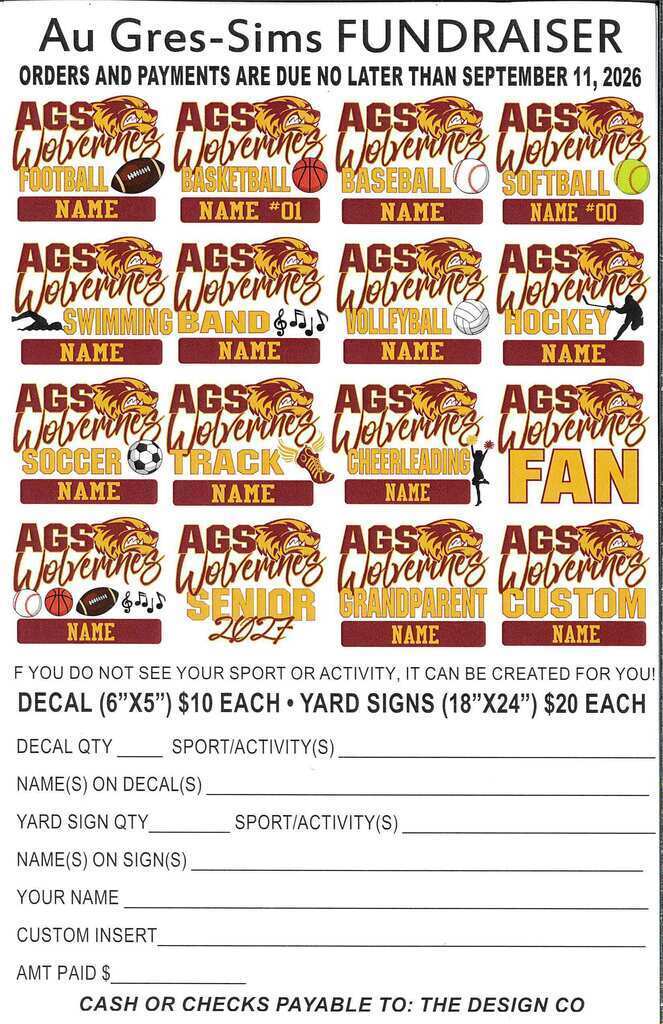 order form for yard sign or decal