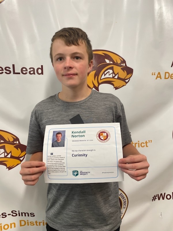 9th Grade: Kendall Norton - Nominated by Mr. Blackmore