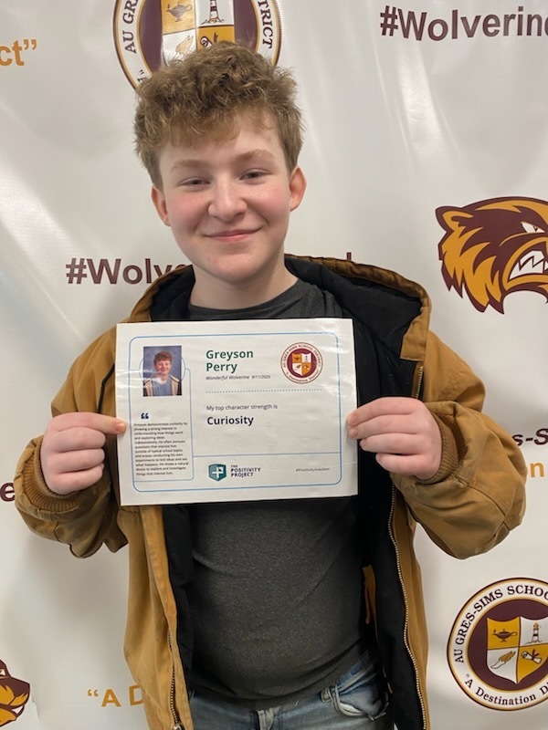 7th Grade: Greyson Perry - Nominated by Ms. Rinn & Mrs. Ming