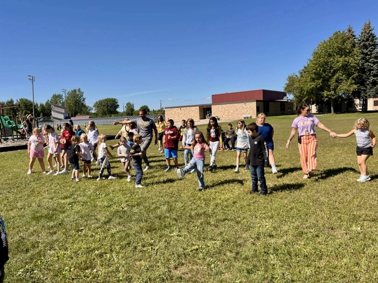 Mr Blackmore leading the kids in the Cupid shuffle 