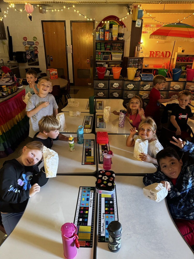 students enjoying popcorn