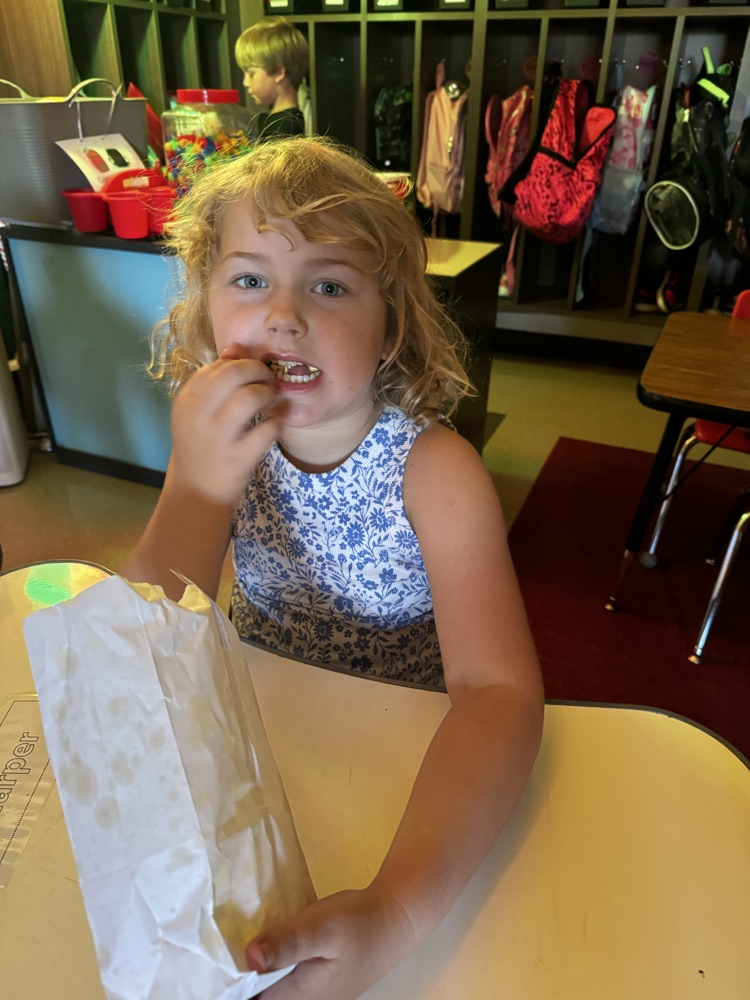 students enjoying popcorn