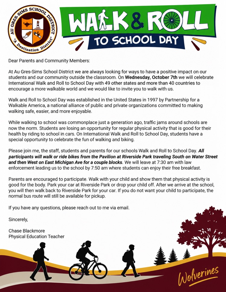 walk and roll to school day information