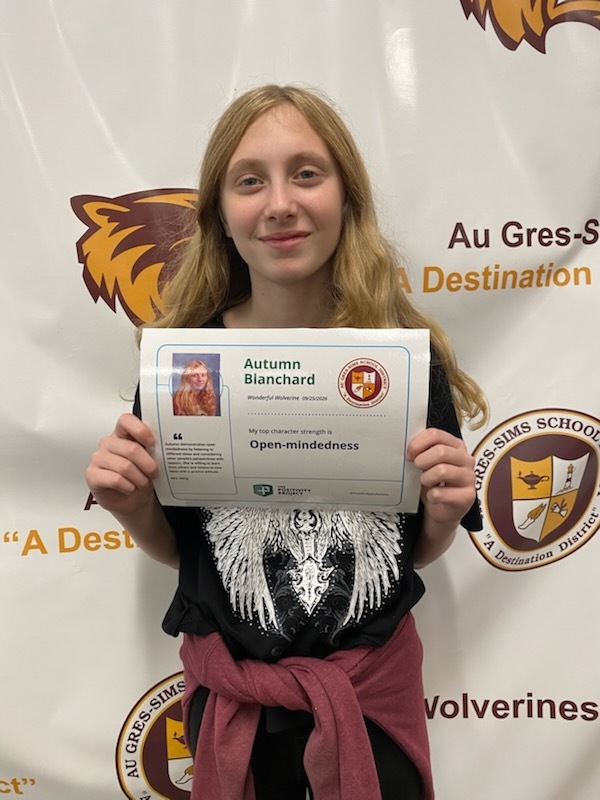 7th Grade: Autumn Blanchard - Nominated by Mrs. Ming