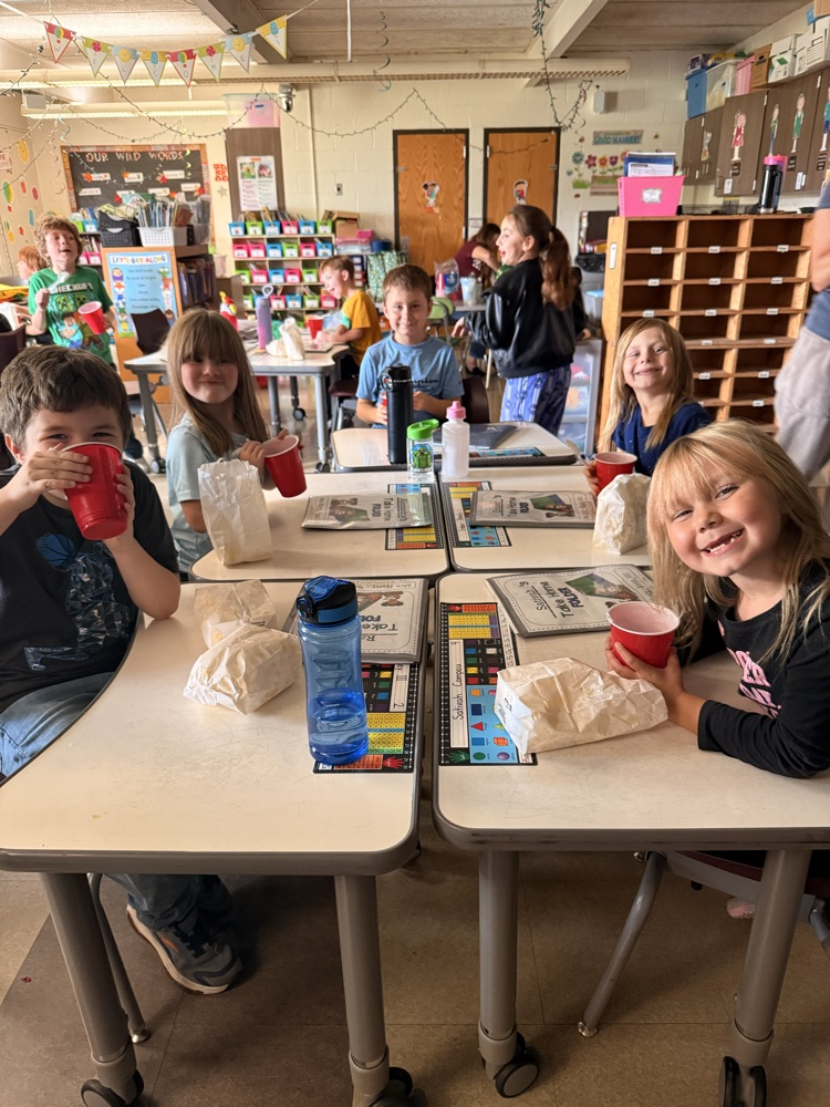 Students enjoying a treat for positive behavior! 