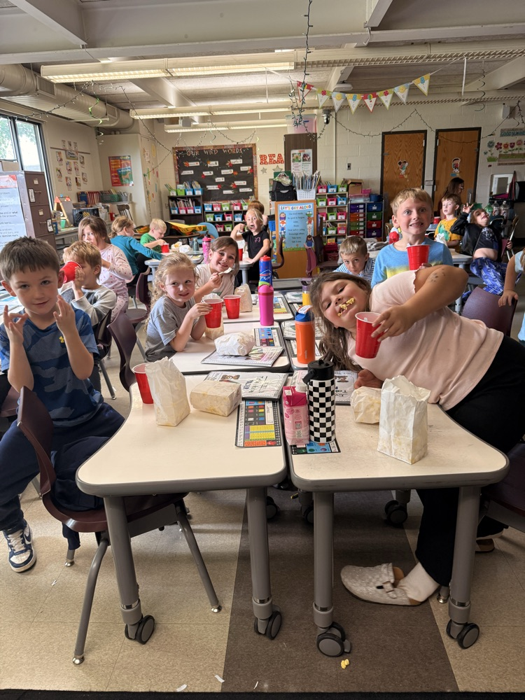 students enjoying a treat for positive behavior!