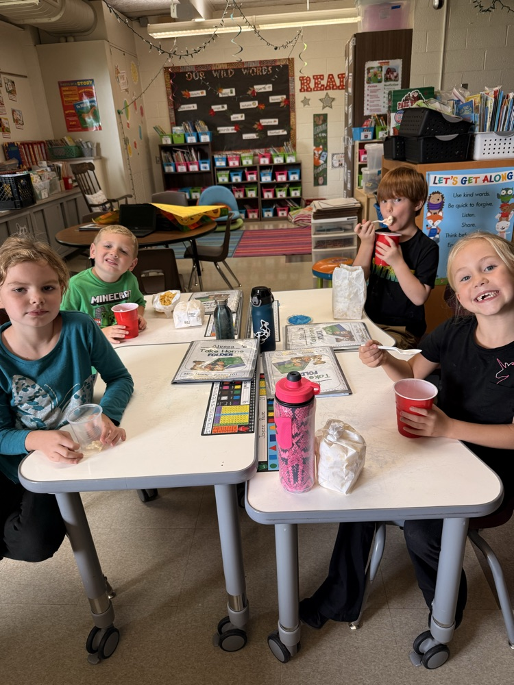 students enjoying a treat for positive behavior! 