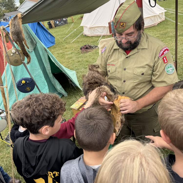 The students got to touch different animal furs.