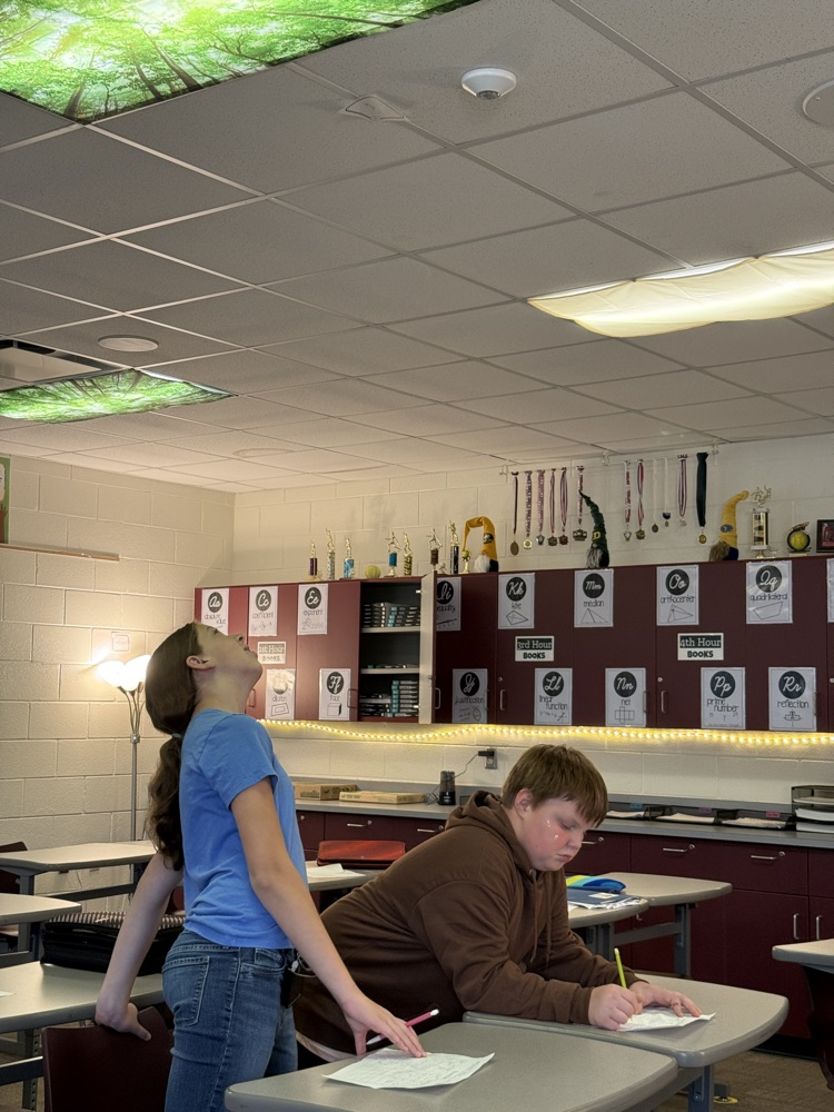 trying a problem hung on the ceiling