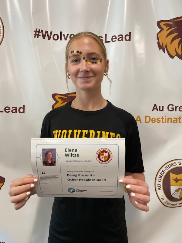 9th Grade: Elena Wiltse - Nominated by Mrs. Cardinal