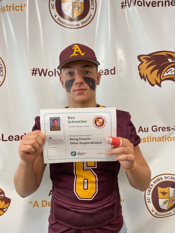 11th Grade: Ben Schnettler - Nominated by Mrs. Richardson