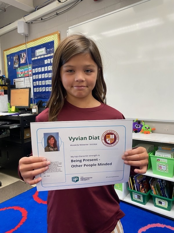 3rd Grade: Vyvian Diat - Nominated by Ms. Heck