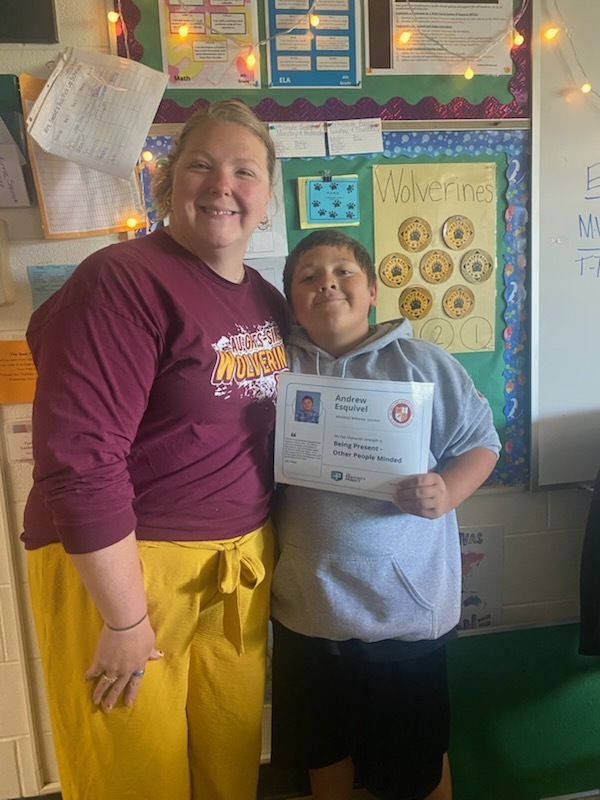 4th Grade: Andrew Esquivel - Nominated by Mrs. Swaid