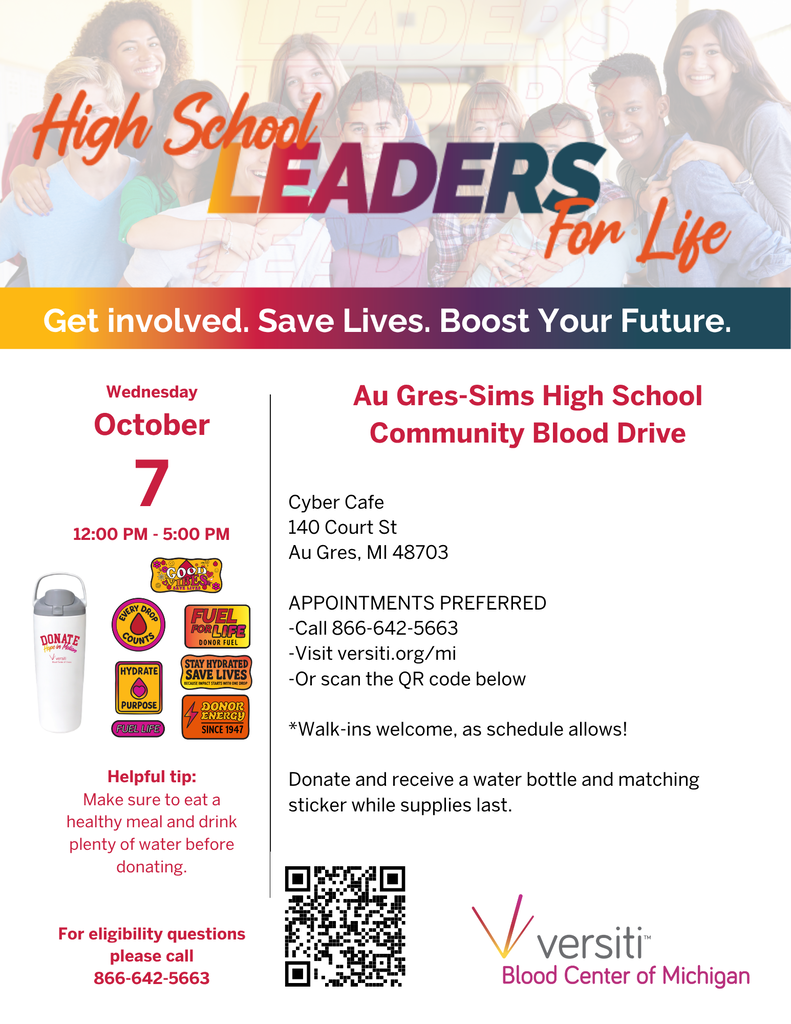 Poster with blood drive information - Wed Oct 7 12-5pm in the Innovation Lab
