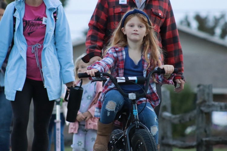 girl riding on bike