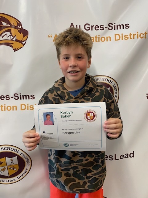 6th Grade: Korbyn Baker - Nominated by Ms. Horton