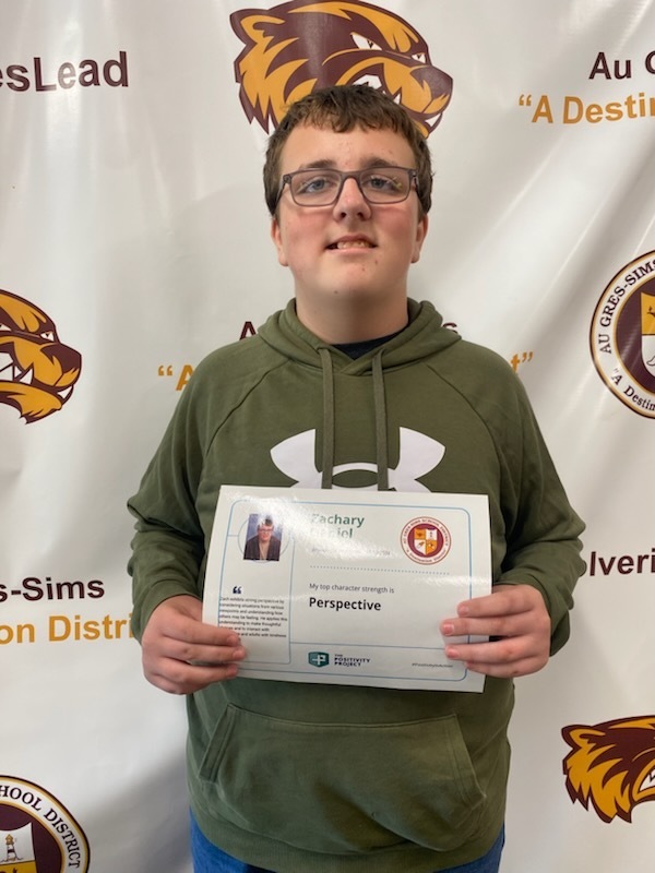 7th Grade: Zachary Daniels - Nominated by Mrs. Ming