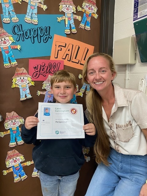 2nd Grade: Caleb Cunningham - Nominated by Mrs. Bashaw