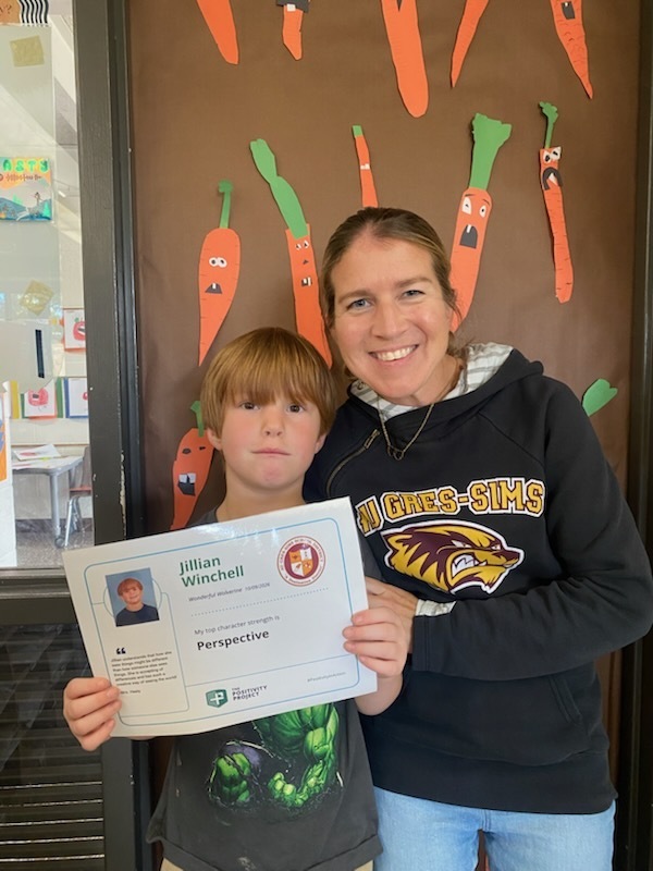 1st Grade: Jillian Winchell - Nominated by Mrs. Hasty
