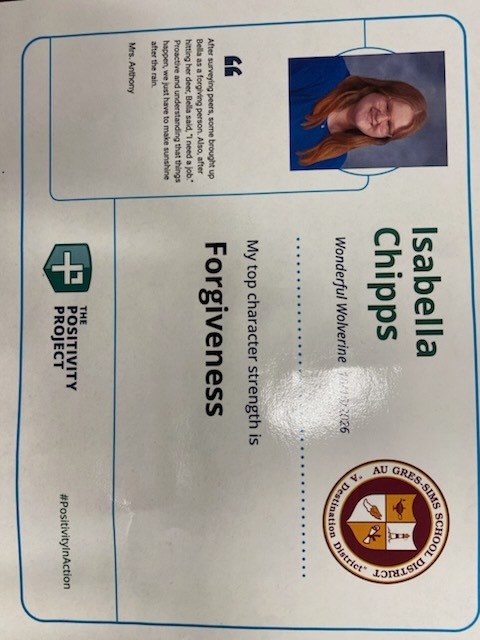 12th Grade: Isabella Chips - Nominated by Mrs. Anthony
